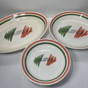 Himark Tre Ci Set of 6 Ceramic PASTA Bowls Made in Italy Vintage